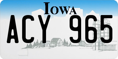 IA license plate ACY965