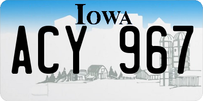 IA license plate ACY967