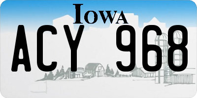 IA license plate ACY968