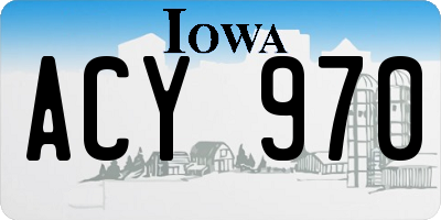 IA license plate ACY970