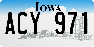 IA license plate ACY971