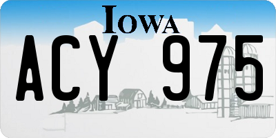 IA license plate ACY975