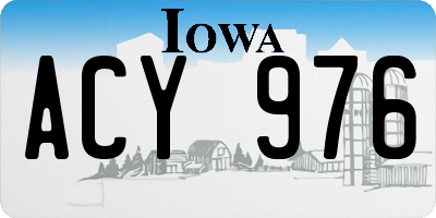 IA license plate ACY976