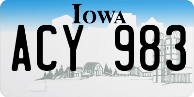 IA license plate ACY983