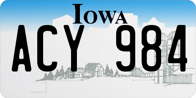 IA license plate ACY984
