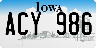 IA license plate ACY986