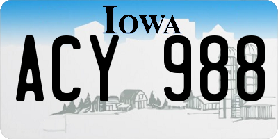 IA license plate ACY988