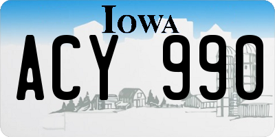 IA license plate ACY990