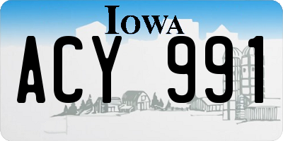 IA license plate ACY991