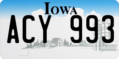 IA license plate ACY993