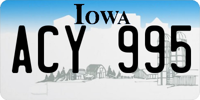 IA license plate ACY995