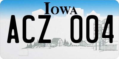 IA license plate ACZ004