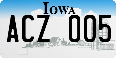 IA license plate ACZ005