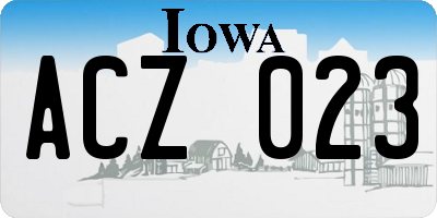 IA license plate ACZ023