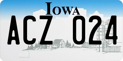 IA license plate ACZ024