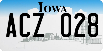 IA license plate ACZ028