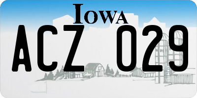 IA license plate ACZ029