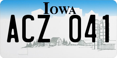 IA license plate ACZ041