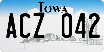 IA license plate ACZ042