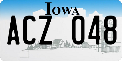 IA license plate ACZ048
