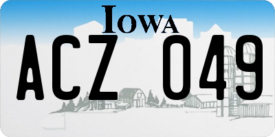IA license plate ACZ049