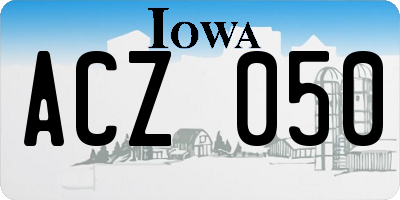 IA license plate ACZ050