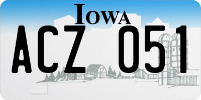IA license plate ACZ051