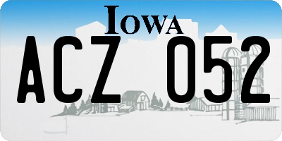IA license plate ACZ052