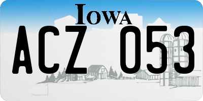 IA license plate ACZ053
