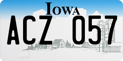 IA license plate ACZ057