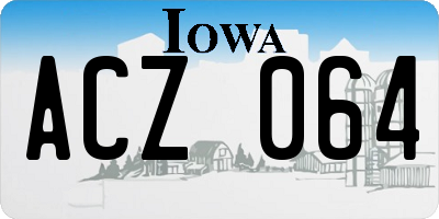 IA license plate ACZ064