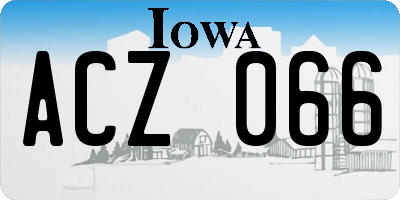 IA license plate ACZ066