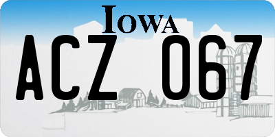 IA license plate ACZ067