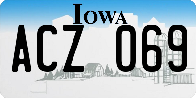 IA license plate ACZ069