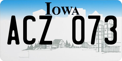 IA license plate ACZ073