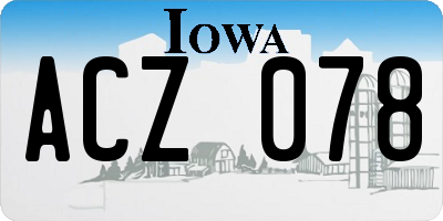 IA license plate ACZ078