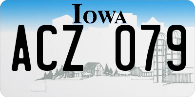 IA license plate ACZ079