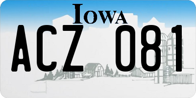 IA license plate ACZ081
