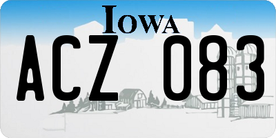 IA license plate ACZ083