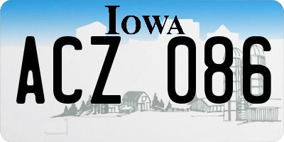 IA license plate ACZ086