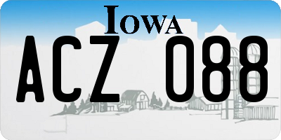 IA license plate ACZ088
