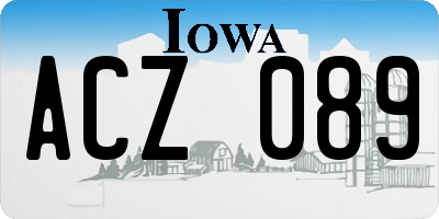 IA license plate ACZ089
