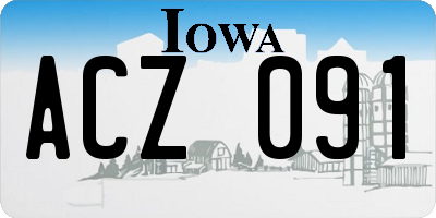 IA license plate ACZ091