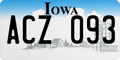 IA license plate ACZ093