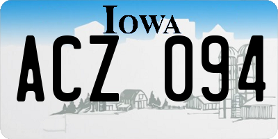 IA license plate ACZ094