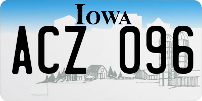 IA license plate ACZ096