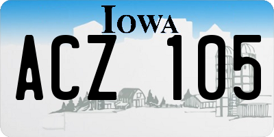 IA license plate ACZ105