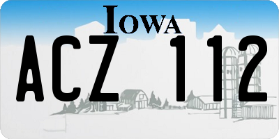IA license plate ACZ112
