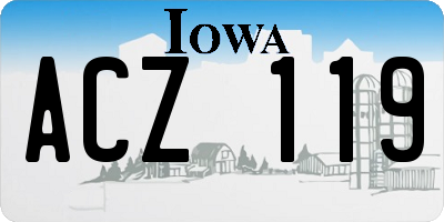IA license plate ACZ119