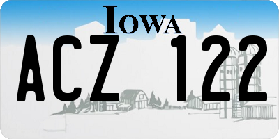IA license plate ACZ122